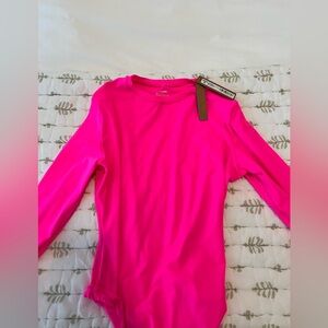 SKIMS Hot Pink Long Sleeve Body Suit - Fit Everybody Collection